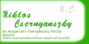 miklos csernyanszky business card