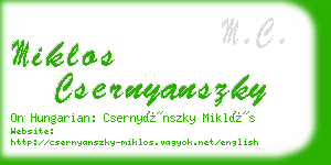 miklos csernyanszky business card